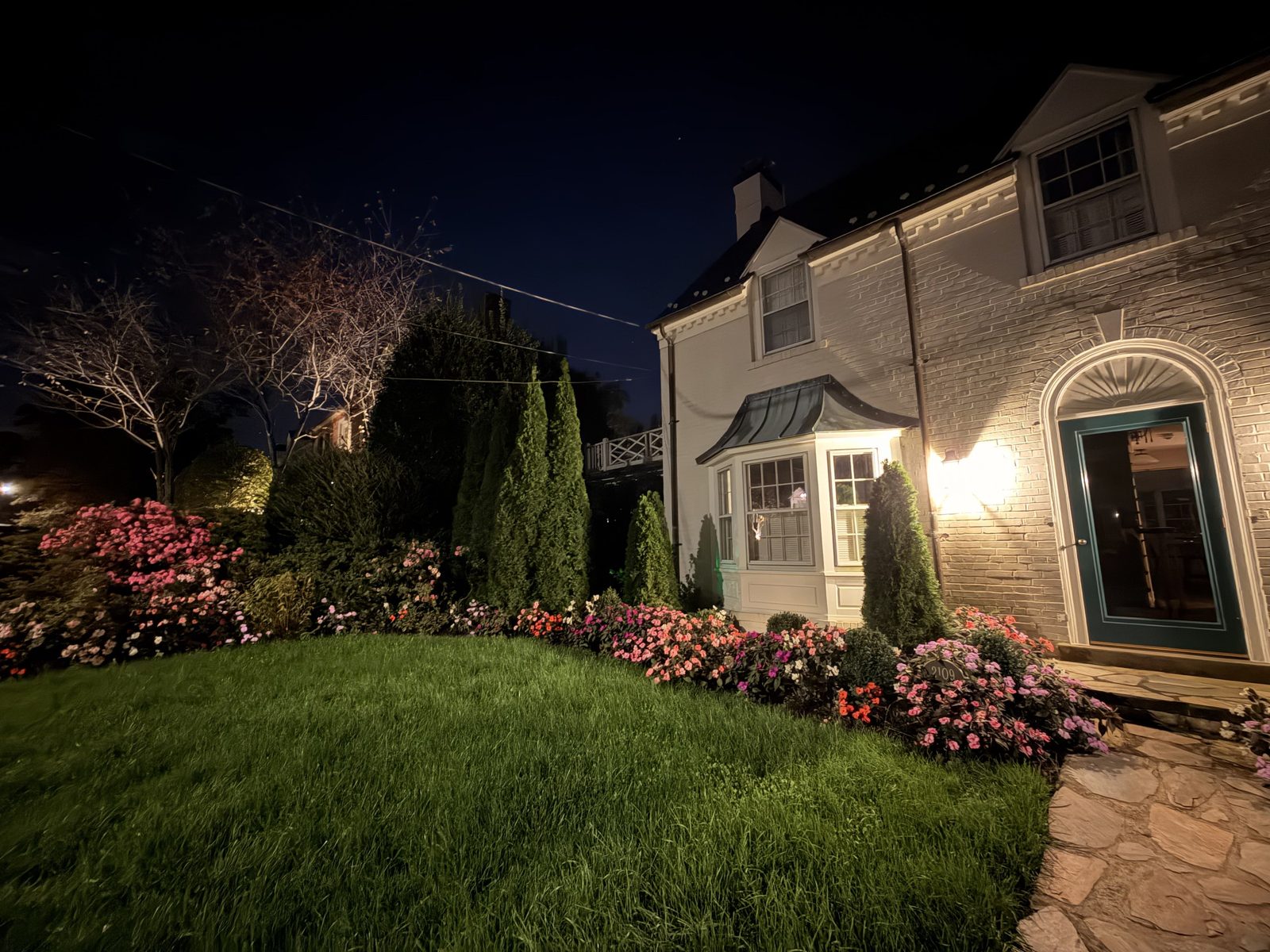Evening, front garden
