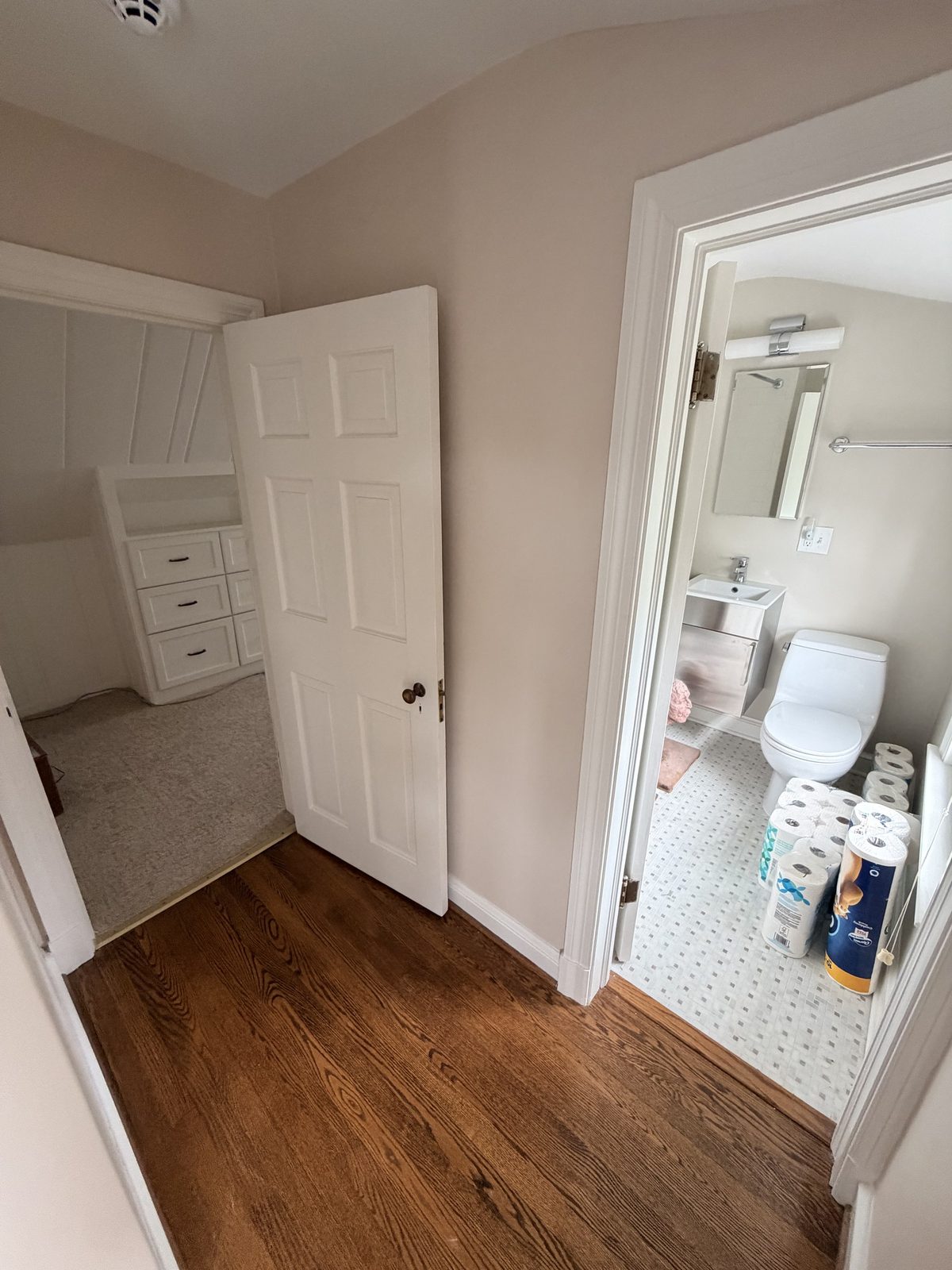 Third floor hall and bath
